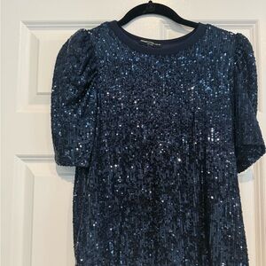 Generation Love- Navy Sequin Top